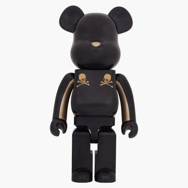 Bearbrick X Mastermind Japan Gold Stripe 400% svart