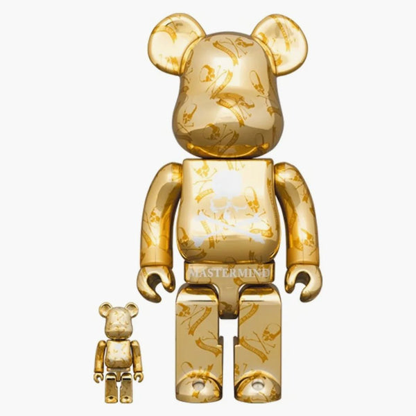 Bearbrick X Mastermind World 100% & 400% set gold