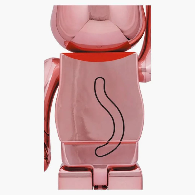 Bearbrick x Medicom Toy Maneki Neko Buona fortuna Peach Gold Plodato del 1000%