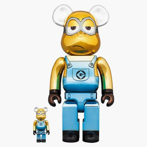 Bearbrick X Minions Kevin Chrome Ver. 100% & 400% set
