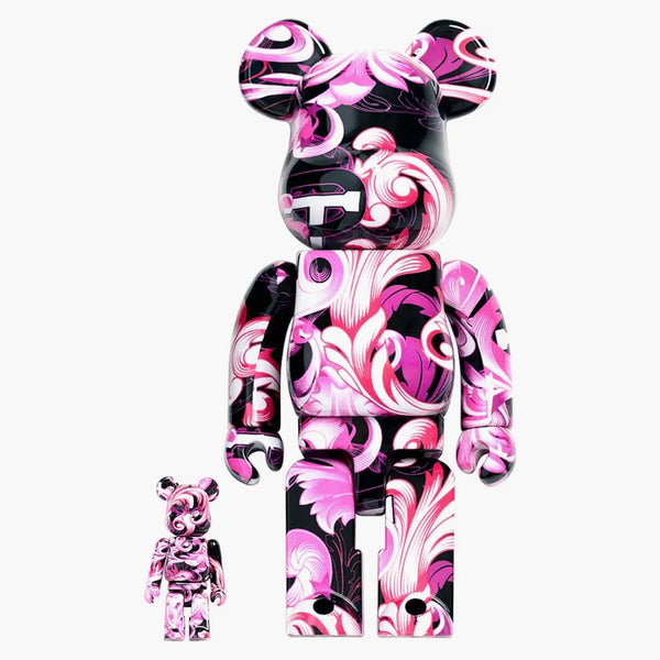 Bearbrick X Pharming 17th Anniversary 100% & 400% Set Pink Purple Black