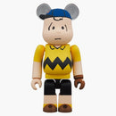 Bearbrick x arašídy x MLB New York Mets Charlie Brown 100% a 400% sada