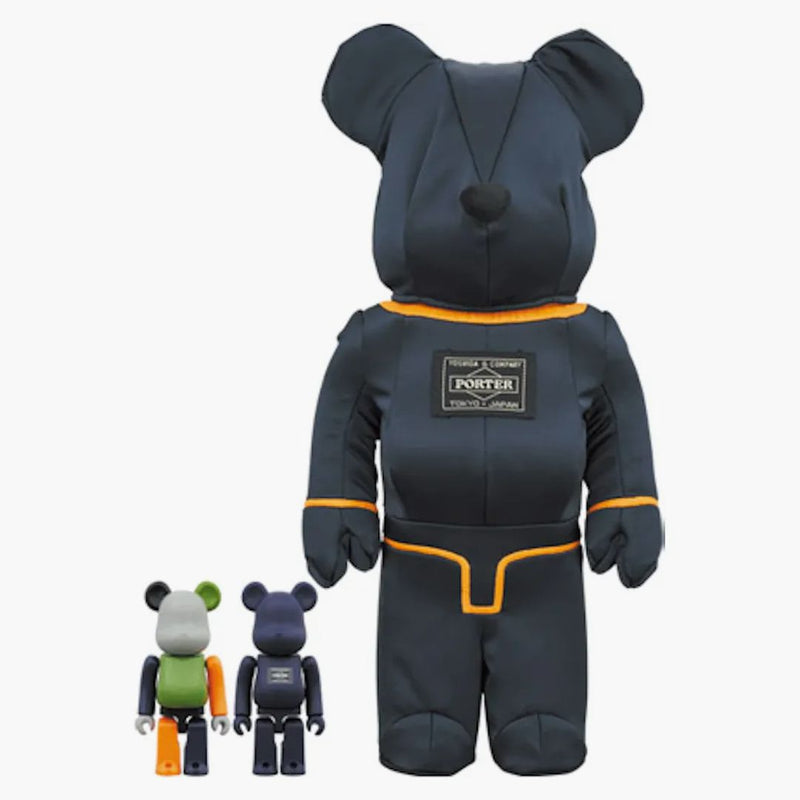 Bearbrick X Porter Tanker 100% & 400% Set Iron Blue