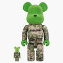 Bearbrick X Readymade X Fcreal Bristol 100% & 400% Set Green Multicolor