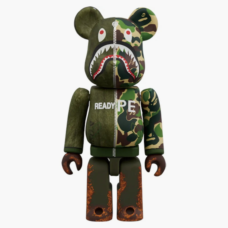 Bearbrick X Readymade x A Bathing Ape 100% & 400% Set Olive