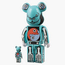 Bearbrick x ron inglés 100% y 400% establecido azul