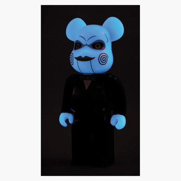 Bearbrick X Saw Doll Glow in the Dark version 400% Black