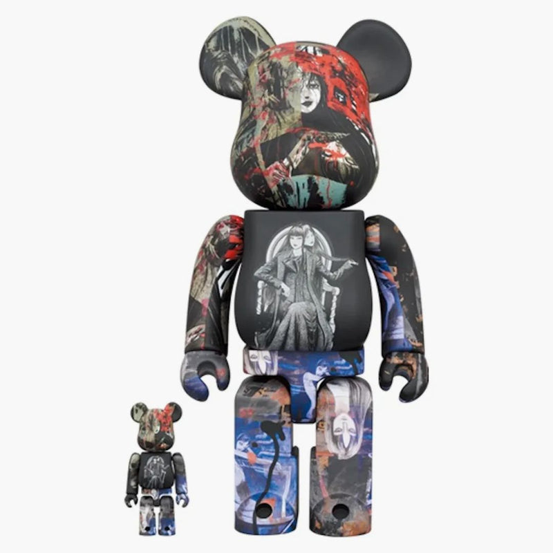 Bearbrick x s'yte x junji ito tomie 100% e 400% set