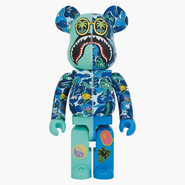 Bearbrick X Steven Harrington X Bape Shark 1000% Blue Camo