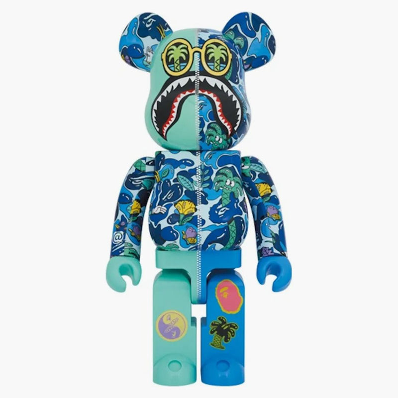 Bearbrick X Steven Harrington X Bape Shark 1000% Blue Camo