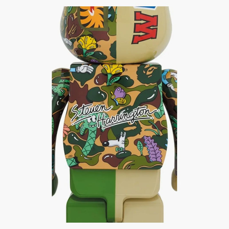 Bearbrick X Steven Harrington X Bape Shark 1000% Green Camo