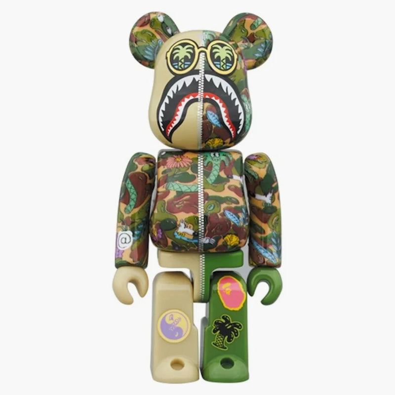 Bearbrick X Steven Harrington X Bape Shark 100% & 400% Set Green Camo