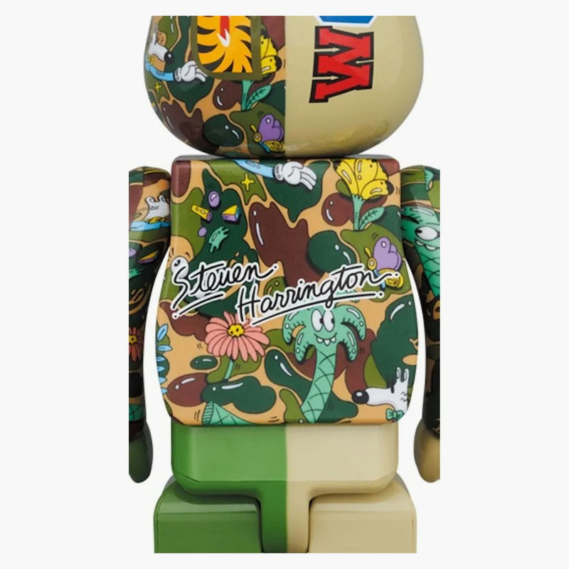 Bearbrick X Steven Harrington X Bape Shark 100% & 400% Set Green Camo