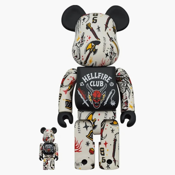 Bearbrick X Stranger Things Hellfire Club 100% & 400% set