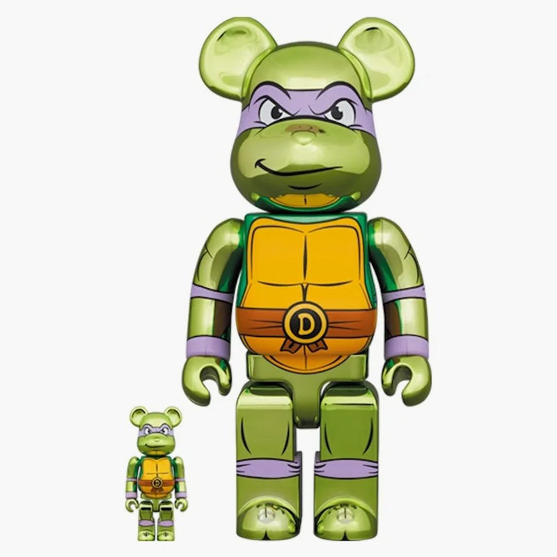 Bearbrick x Teenage Mutant Ninja želvy Donatello 100% & 400% Set Chrome Ver.