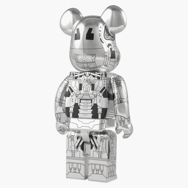 Bearbrick X Terminátor T-RIP 400% stříbro