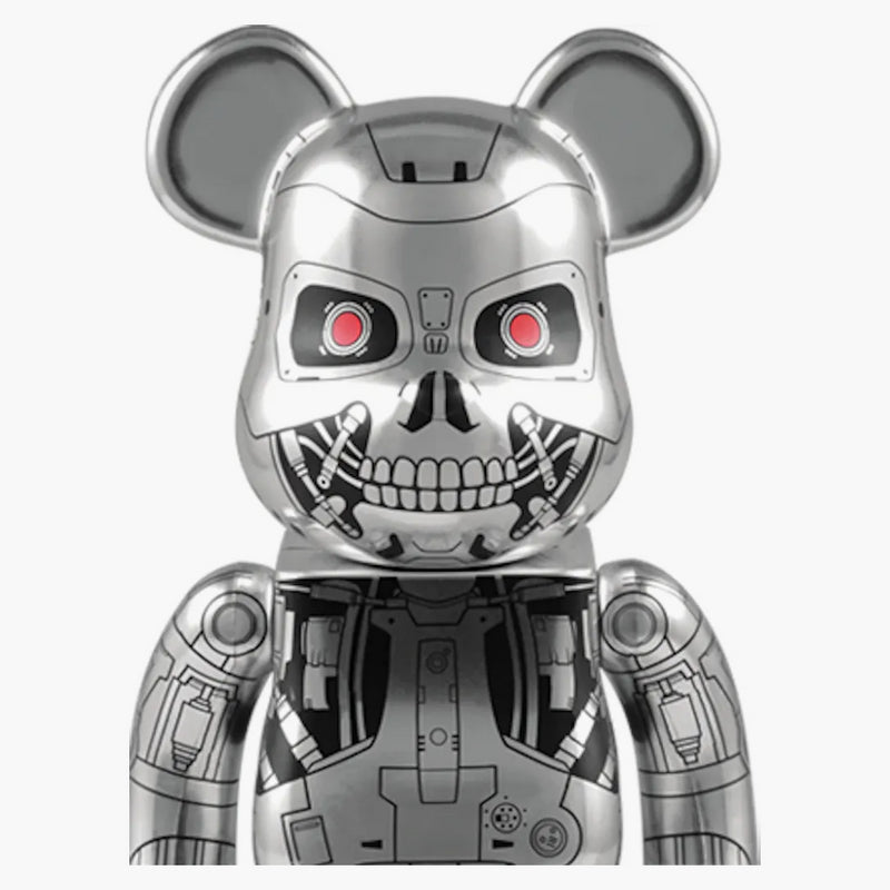 Bearbrick X Terminátor T-RIP 400% stříbro