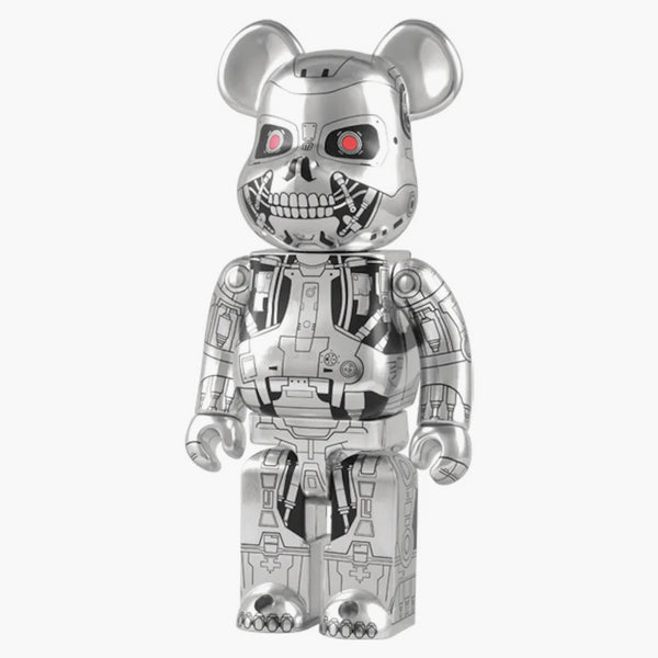 Bearbrick X Terminátor T-RIP 400% stříbro