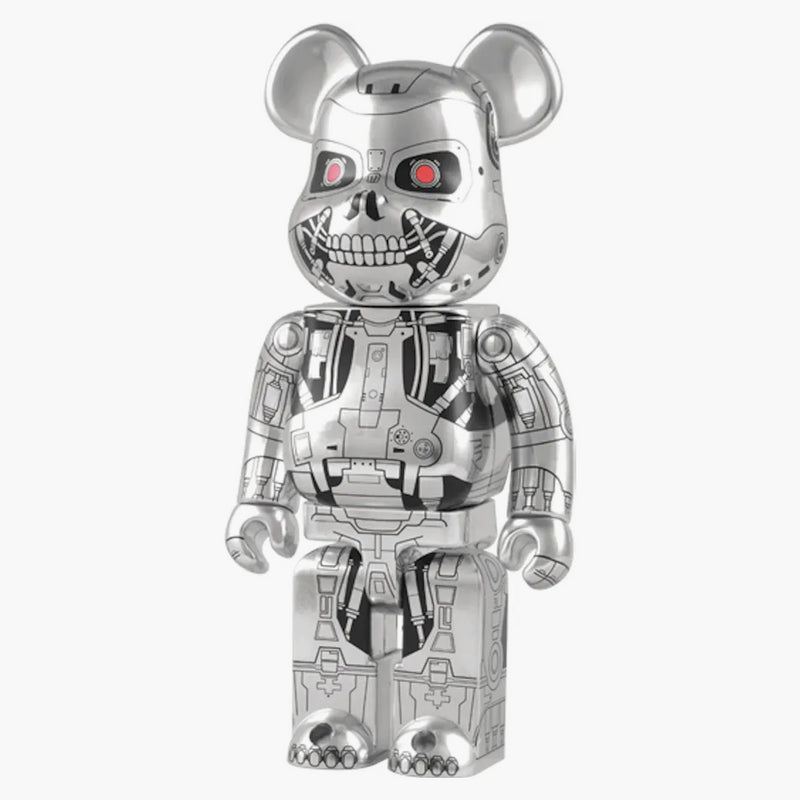 Bearbrick X Terminátor T-RIP 400% stříbro