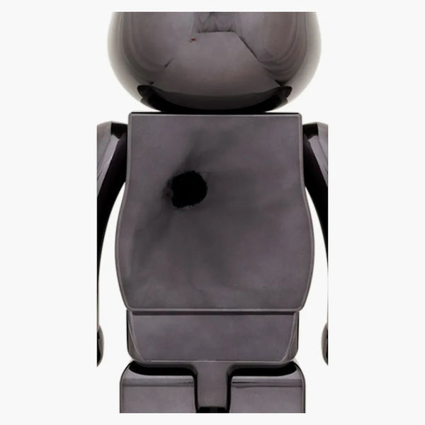 Bearbrick x Le labbra delle pietre rotolanti e la lingua 1000% Black Chrome ver.