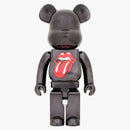 Bearbrick X the Rolling Stones Lips and Tongue 1000% Black Chrome Ver.