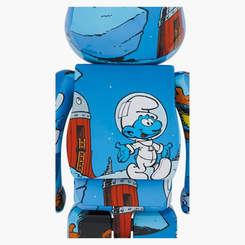 Bearbrick x I puffi (l'Astrosmurf) 1000% blu