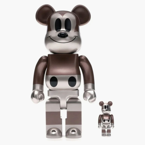 Bearbrick X undefeated X Disney Mickey Mouse 90th Anniversary 100% & 400% Set Copper/Black