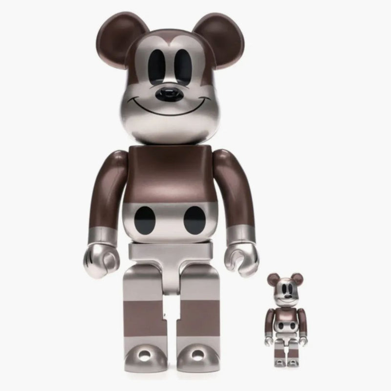 Bearbrick X undefeated X Disney Mickey Mouse 90th Anniversary 100% & 400% Set Copper/Black