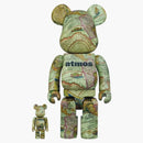 Bearbrick X Atmos Mapa Agged 100% y 400% establecido