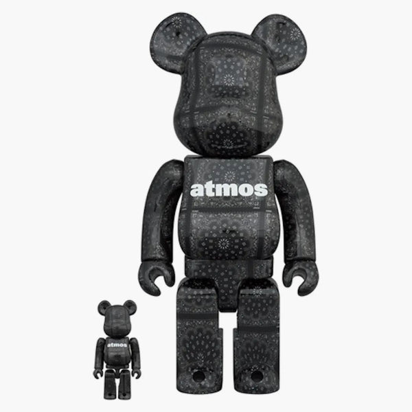Bearbrick x Atmos Black Bandana 100% & 400% sada
