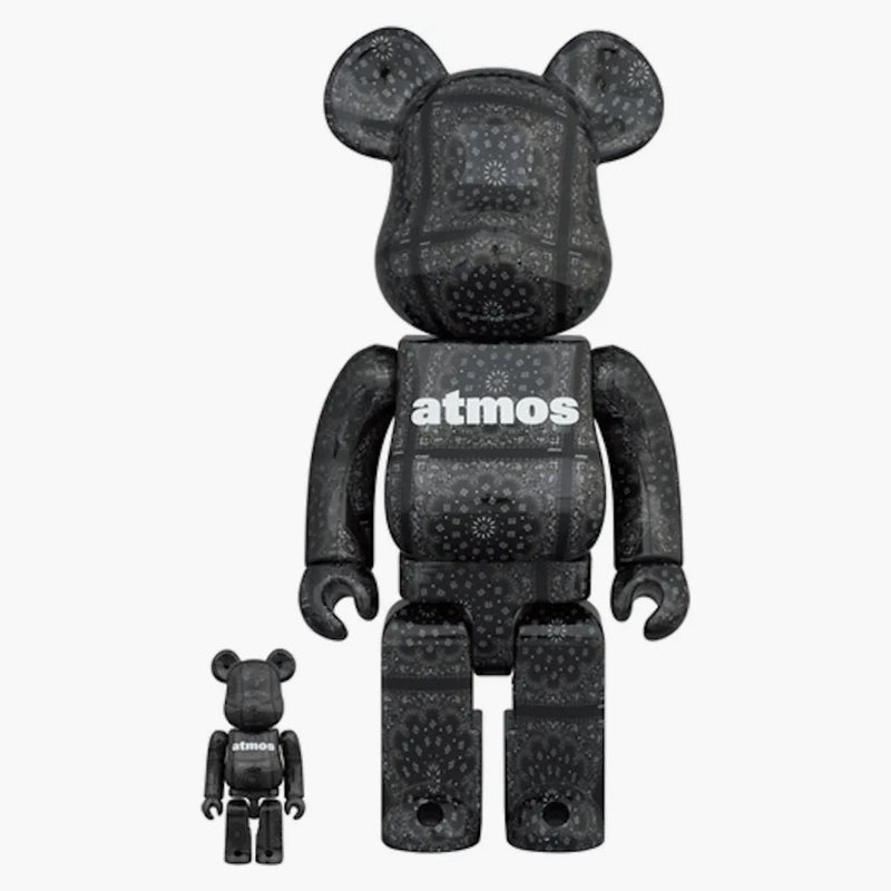 Bearbrick x Atmos Black Bandana 100% & 400% sada