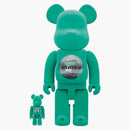 Bearbrick x Atmos Wind and Sea Type-2 100% e 400% Set verde
