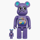 Bearbrick X ATMOS X Badmood 100% & 400% set purple