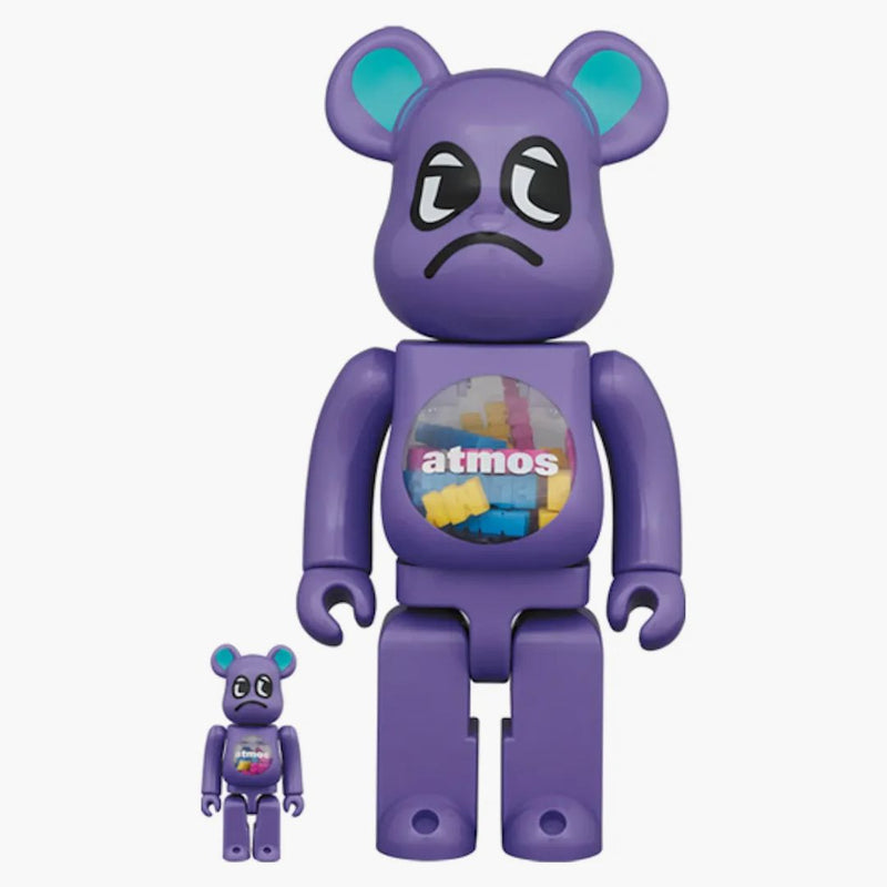 Bearbrick x Atmos x badmood 100% a 400% sada fialová