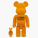 Bearbrick X Atmos X Gripswany 100% & 400% Set Orange