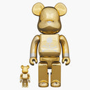 Bearbrick X Mastermind Japonsko 100% a 400% nastavené zlato