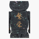 Bearbrick X Mastermind Japan Crystal Decorate 400% Black & Gold Ver.