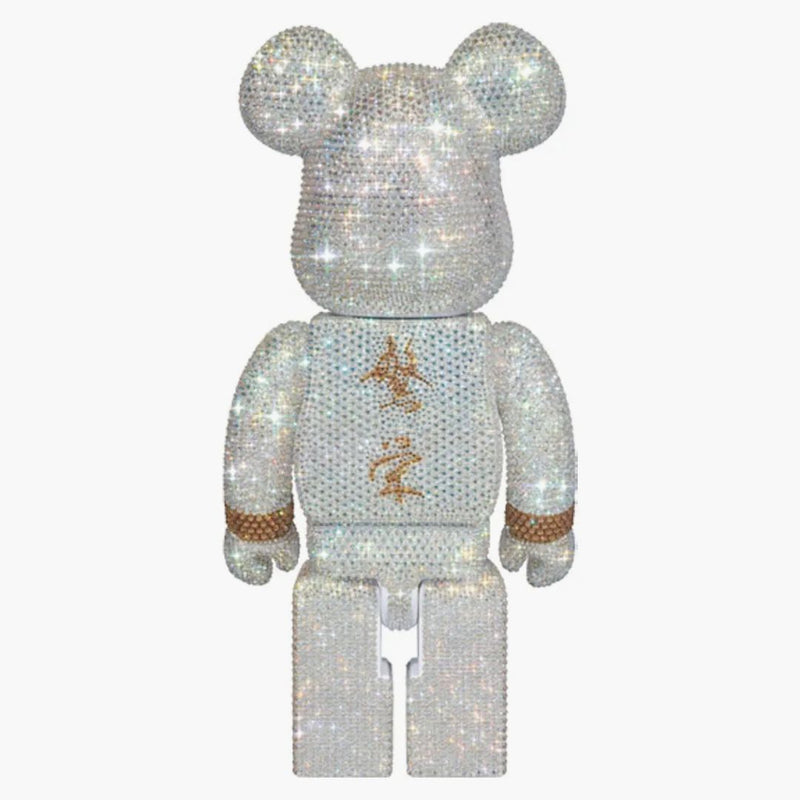 Bearbrick X Mastermind Japan Crystal dekorerar 400% White & Gold Ver.