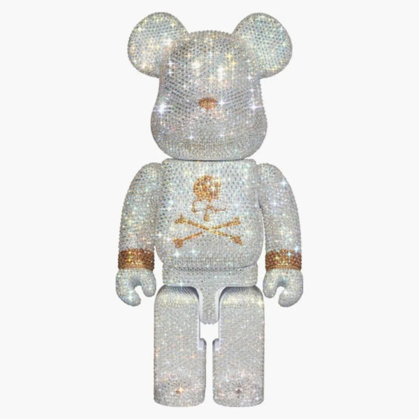 Bearbrick X Mastermind Japan Crystal dekorerar 400% White & Gold Ver.