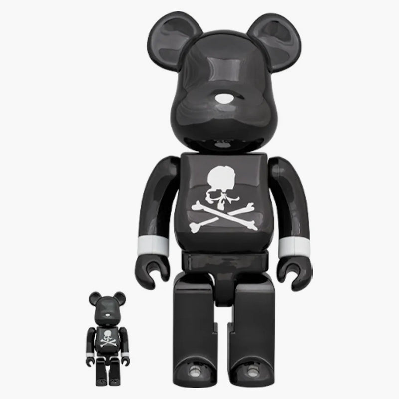 Bearbrick x Mastermind Japan Black Chrome Ver. 100% e 400% set