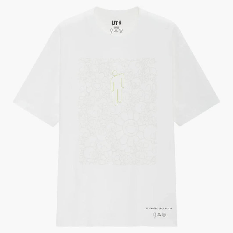 Billie Eilish Flower Skulls T-shirt (japanese Mens Sizing) White