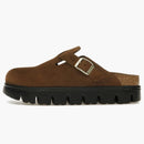 Birkenstock Boston Chunky Suede Dark Tea Black (narrow) (women's)