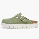 Birkenstock Boston Té verde de gamuza Chunky (estrecho) (mujeres)