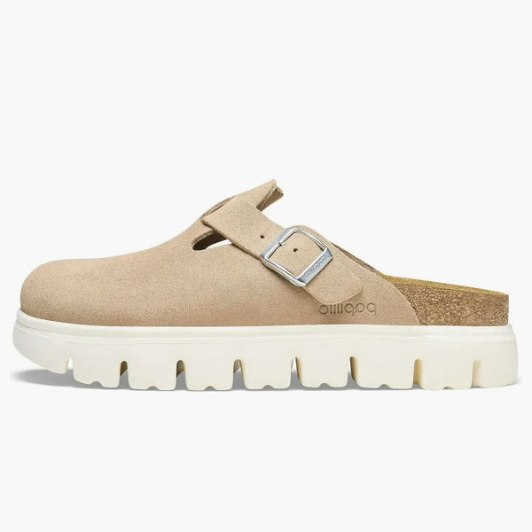Birkenstock Boston Chunky Suede Warm Sand (narrow) (women's)