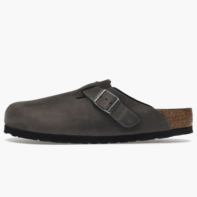 Birkenstock Boston Soft Footbed Oiled Leather Iron Grey