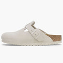 Birkenstock Boston Soft Footbed Suede Antique White