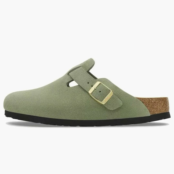 Birkenstock Boston Soft Footbed Suede Green Tea (narrow Fit)