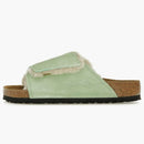 Birkenstock Solana Shearling Slide Stussy Washed Green