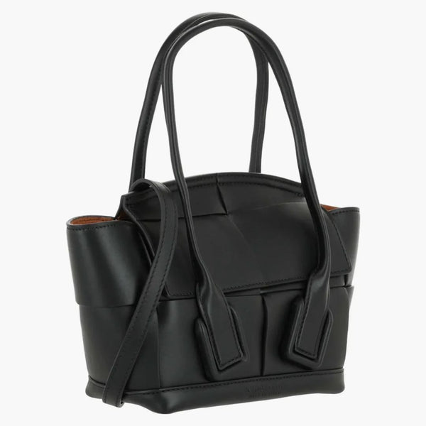 Bottega Veneta Arco 33 Mini Grainy Leather Top Handle Black/Silver