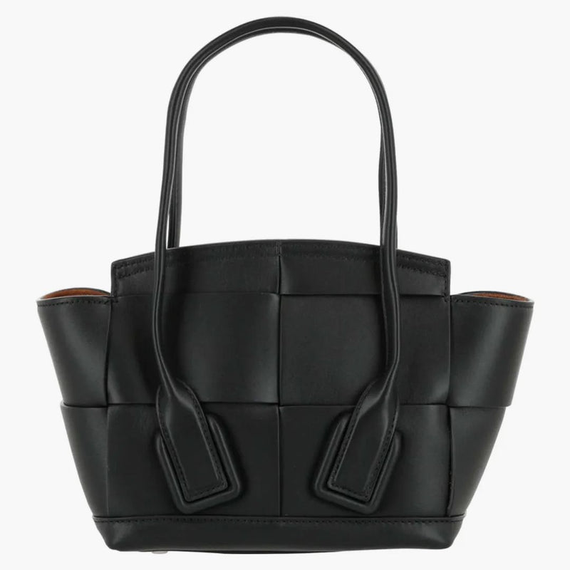 Bottega Veneta Arco 33 Mini Grainy Leather Top Handle Black/Silver